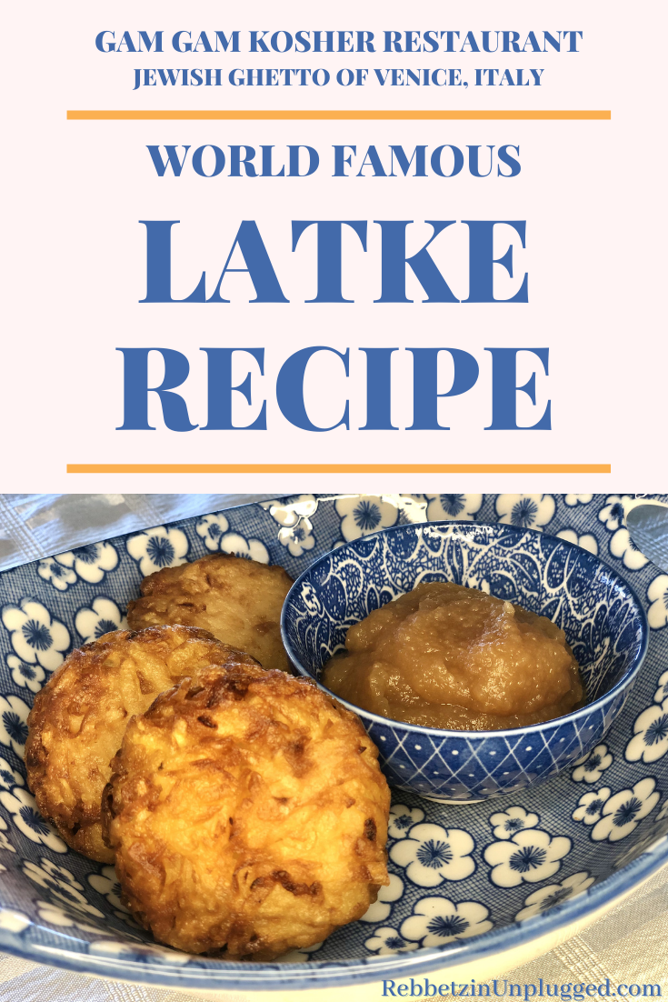 Hanukkah latkes in a blue dish